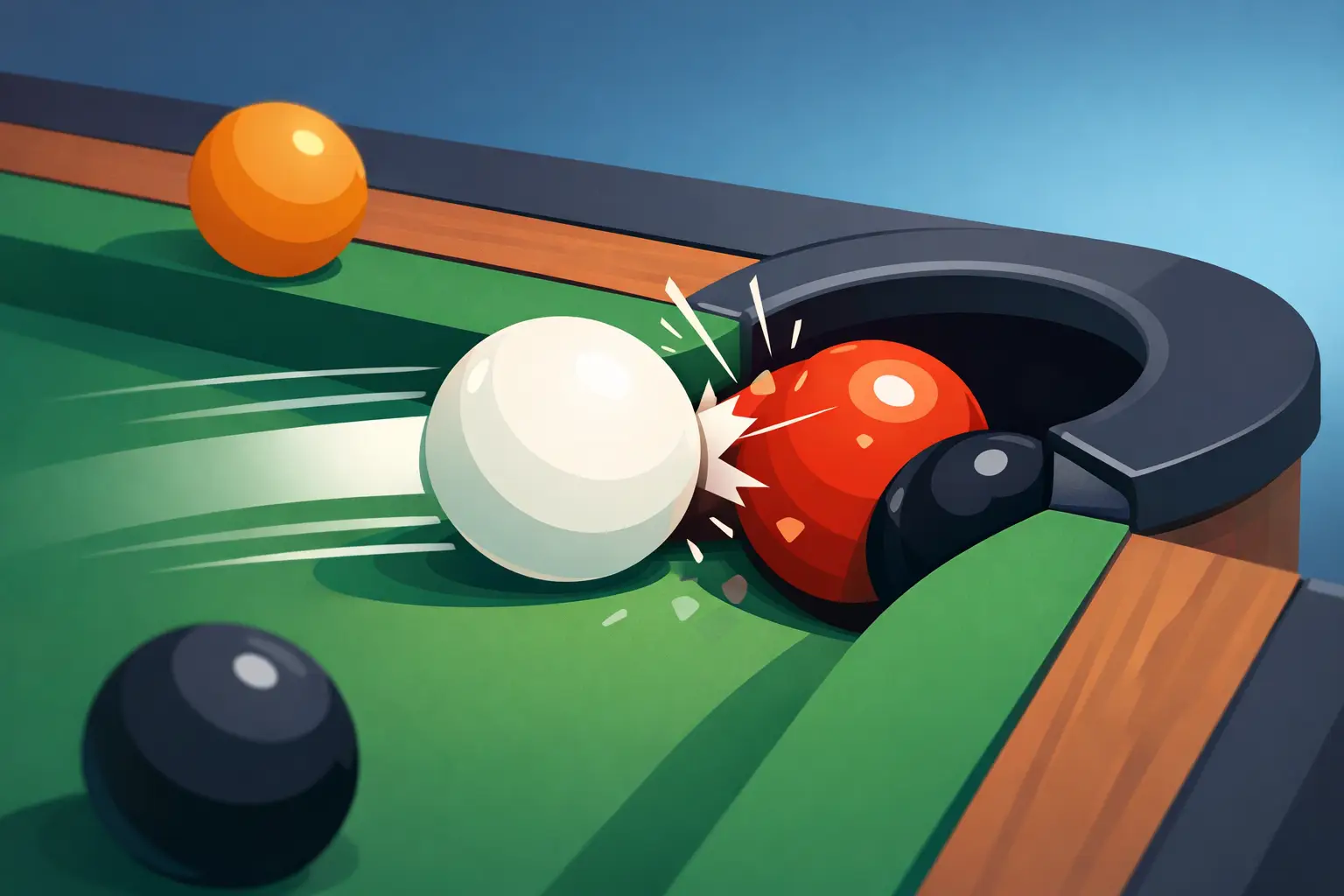 Why Do Snooker Shots Rattle at the Pocket?